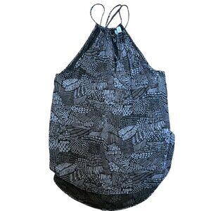 BP olive and taupe printed sleeveless halter top size S